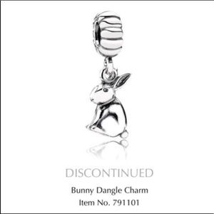 Pandora retired bunny sterling silver  charm